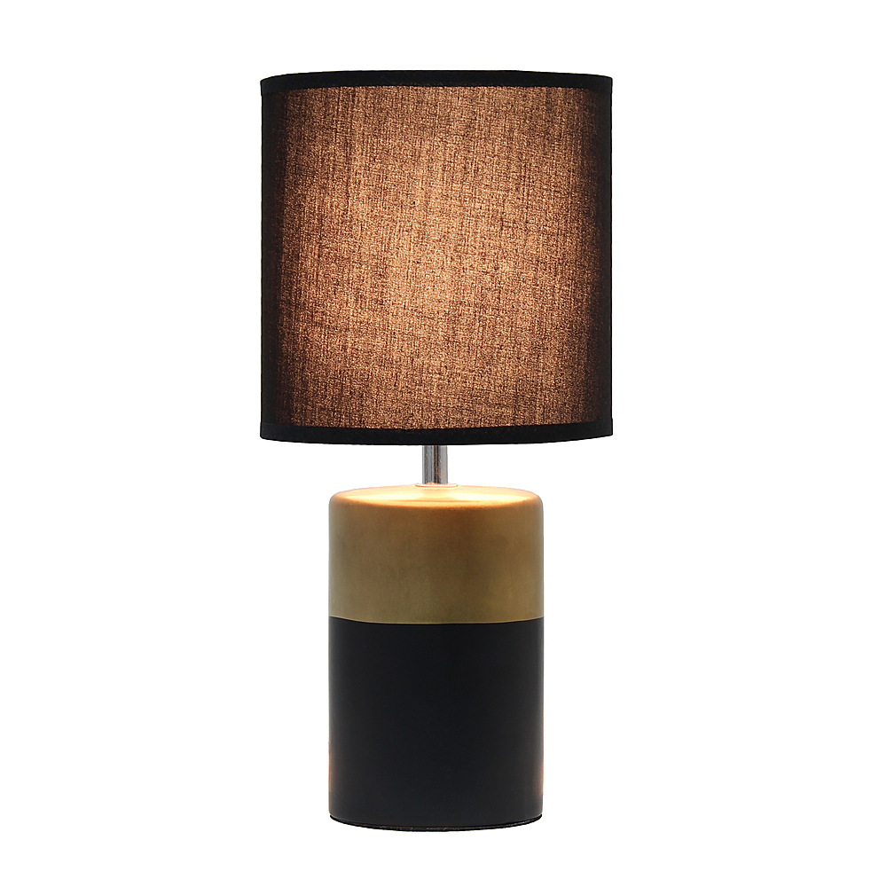 Angle View: Simple Designs Two Toned Basics Table Lamp - Black/gold