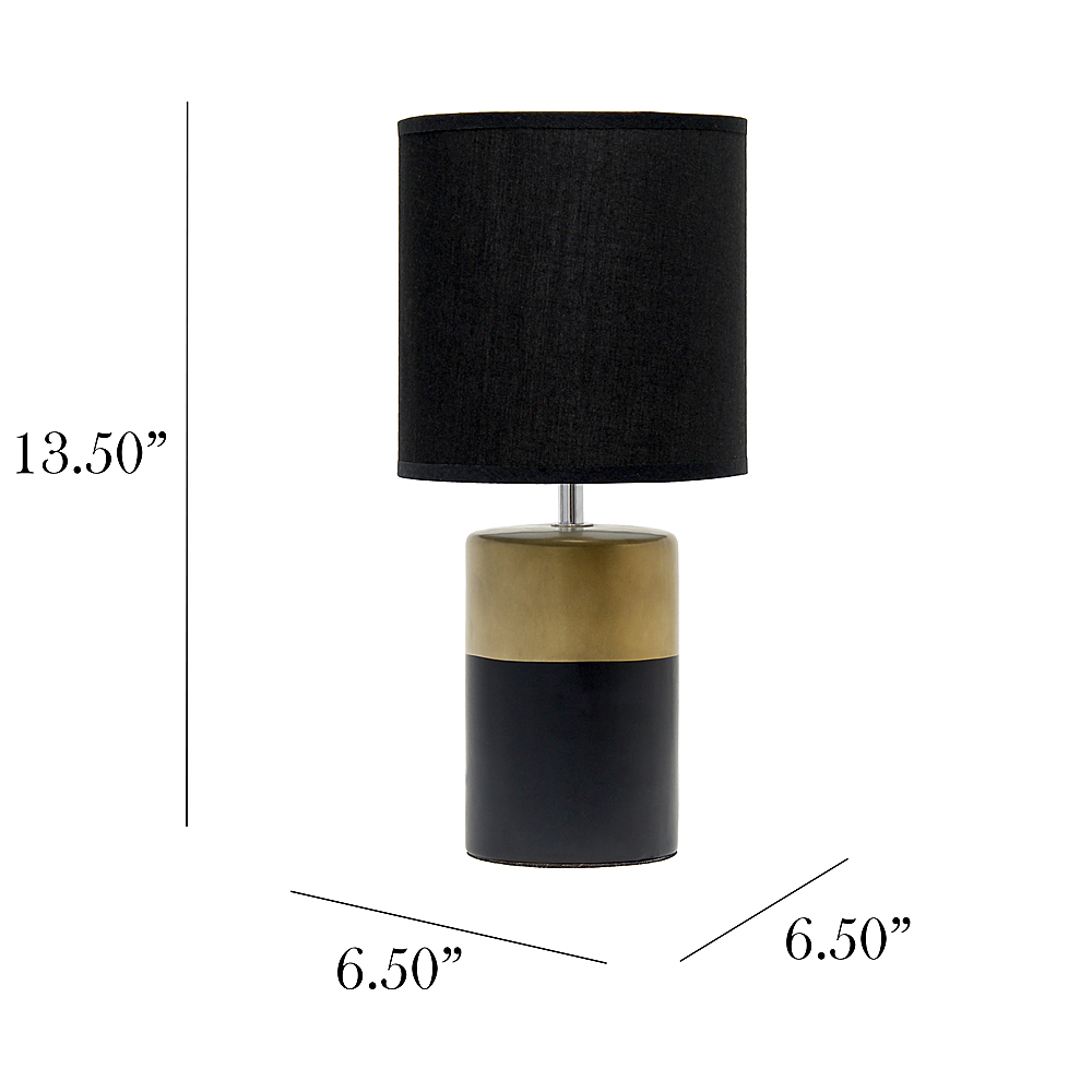 Left View: Simple Designs Two Toned Basics Table Lamp - Black/gold
