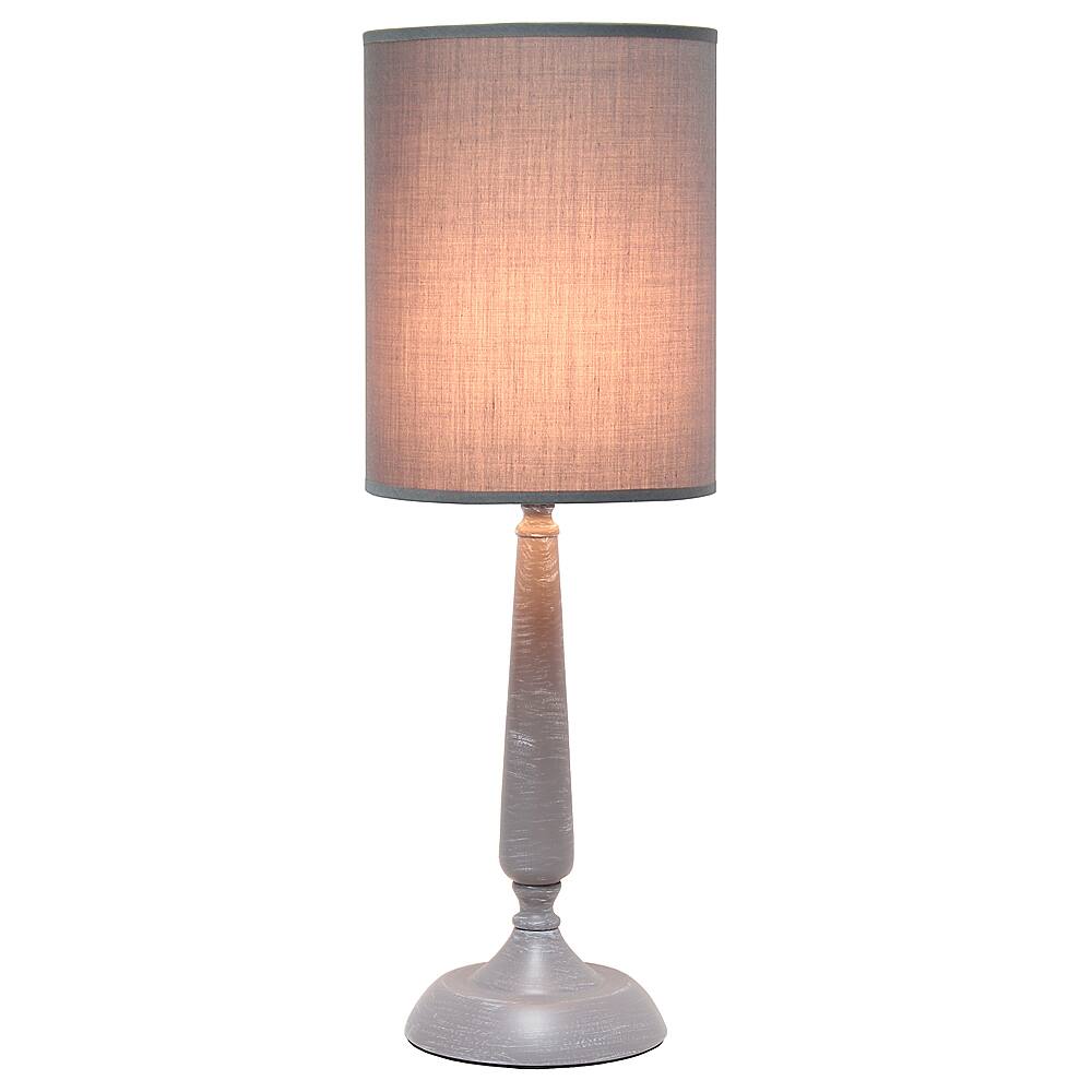 Angle View: Simple Designs Traditional Candlestick Table Lamp - Gray wash