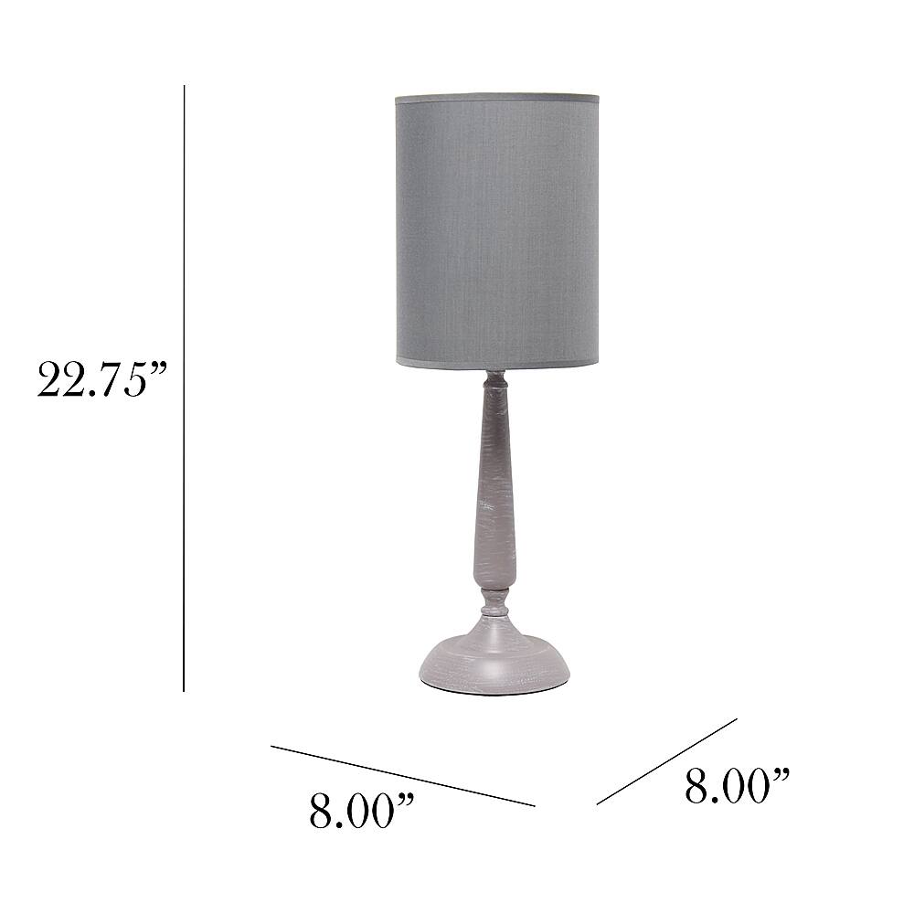 Left View: Simple Designs Traditional Candlestick Table Lamp - Gray wash