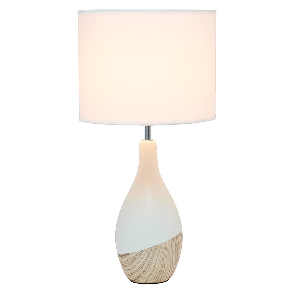 Angle View: Simple Designs - Strikers Basic Table Lamp - Off white/light wood