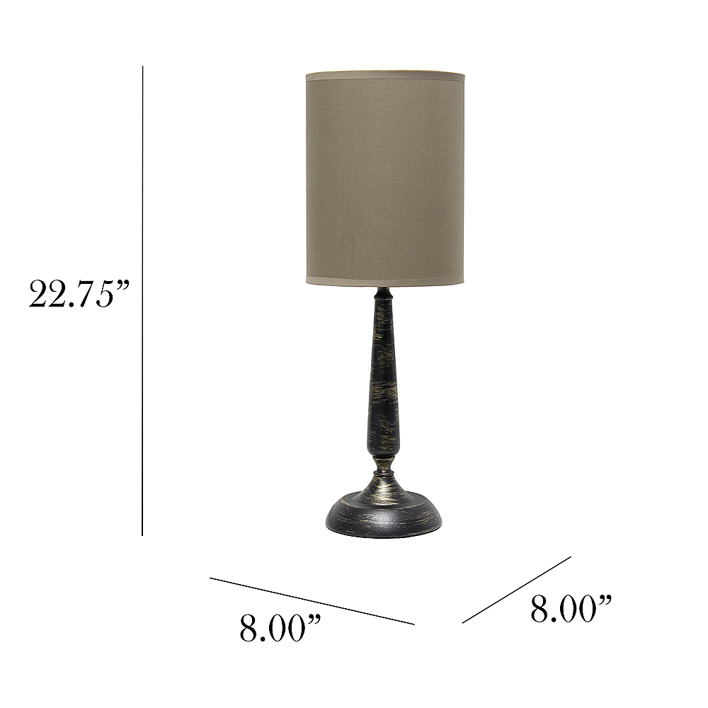 Left View: Simple Designs Traditional Candlestick Table Lamp - Oil rubbed bronze