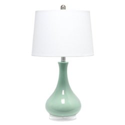 Lalia Home - Droplet Table Lamp with Fabric Shade - Aqua - Front_Zoom