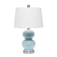 Lalia Home - Dual Orb Table Lamp with Fabric Shade - Light blue - Front_Zoom