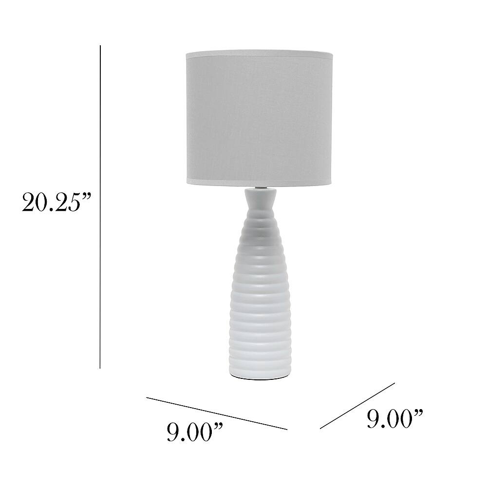 Left View: Simple Designs - Alsace Bottle Table Lamp - Gray