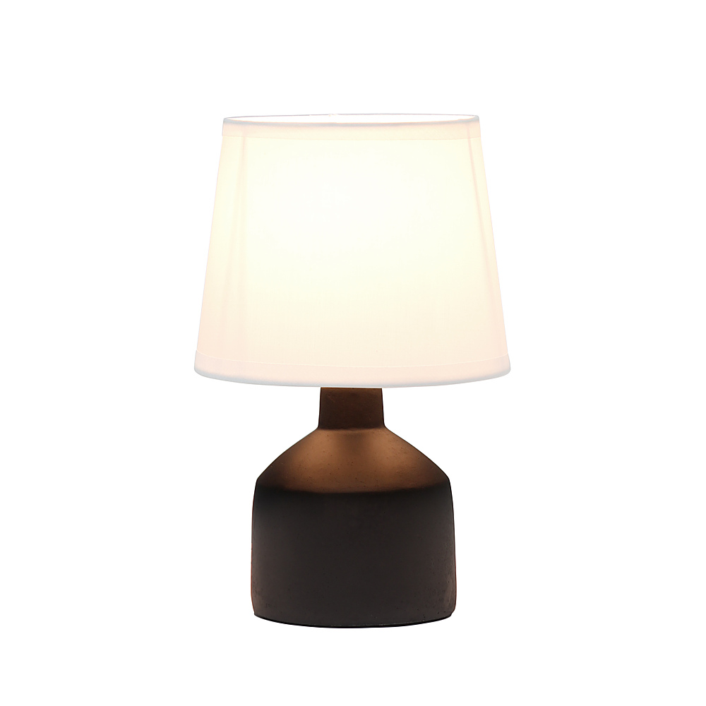 Angle View: Simple Designs Mini Bocksbeutal Ceramic Table Lamp - Black