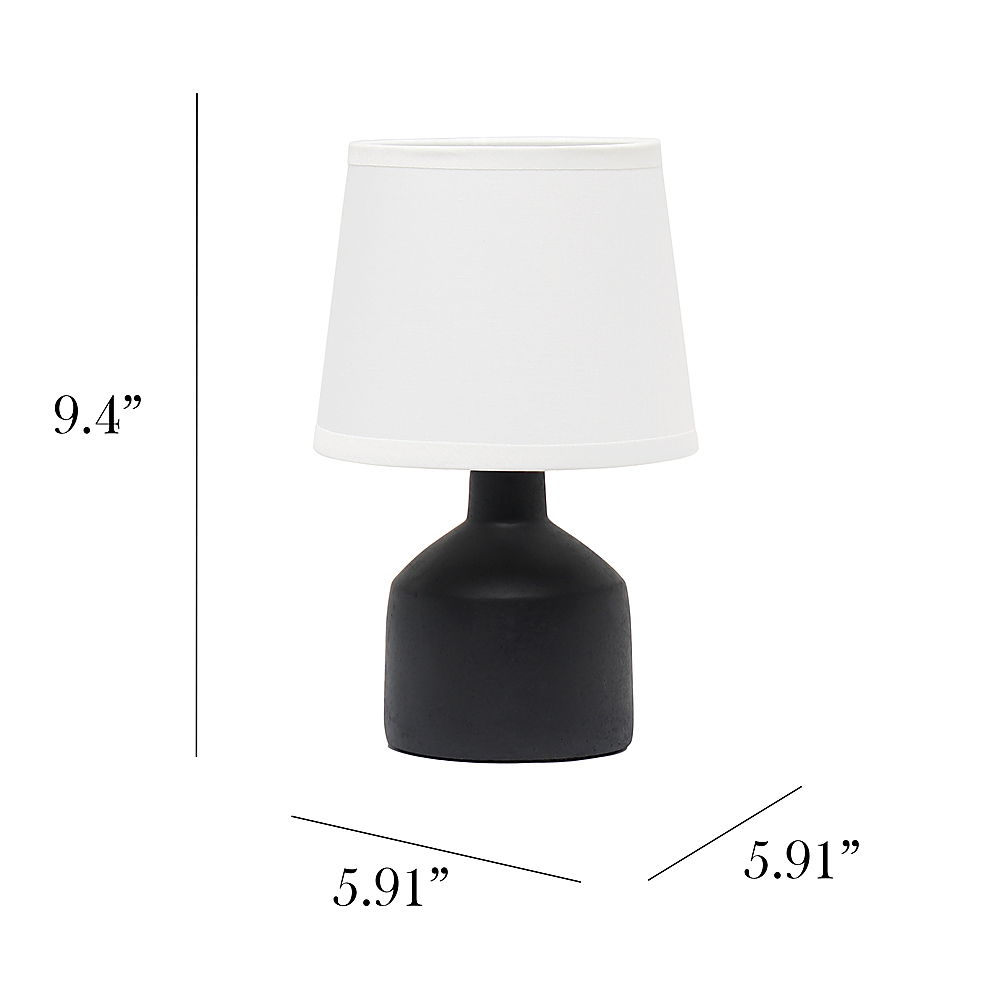 Left View: Simple Designs Mini Bocksbeutal Ceramic Table Lamp - Black