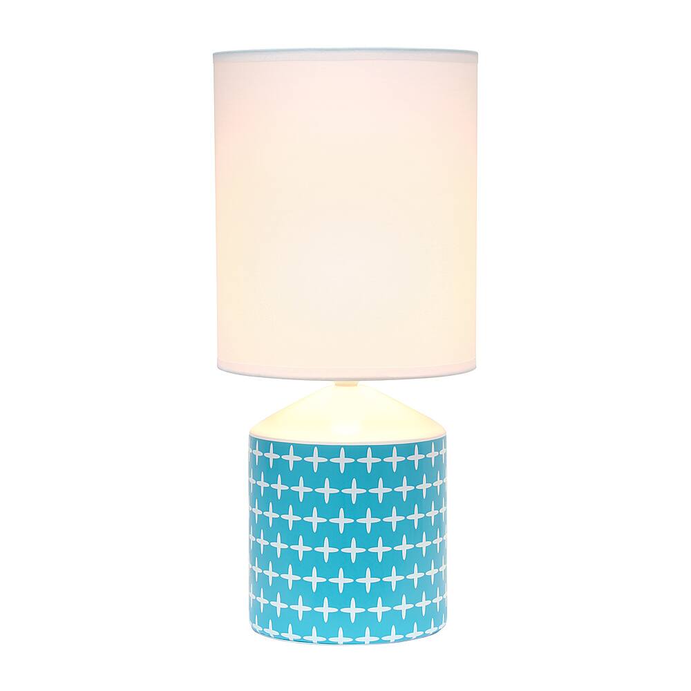Angle View: Simple Designs Fresh Prints Table Lamp - White with blue