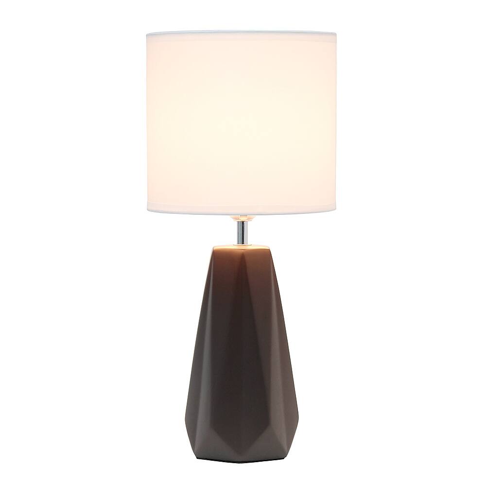 Angle View: Simple Designs - Ceramic Prism Table Lamp - Brown