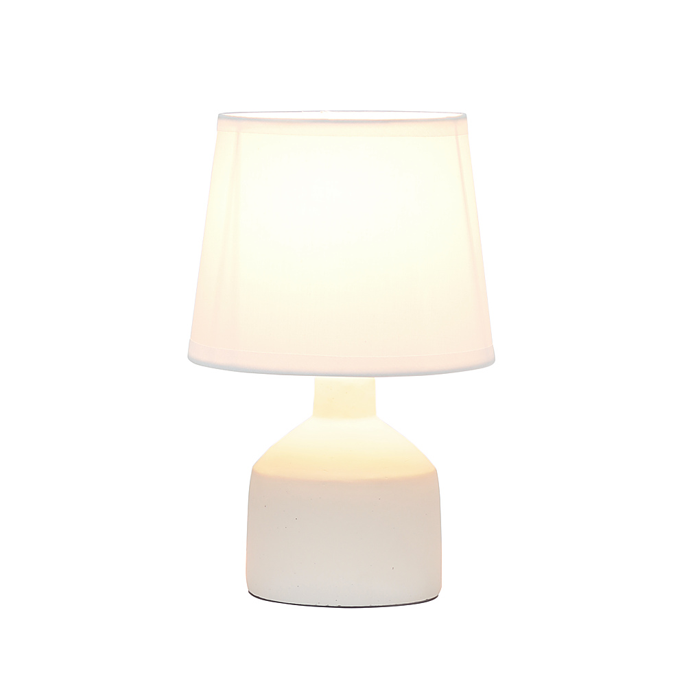 Angle View: Simple Designs Mini Bocksbeutal Ceramic Table Lamp - Off white