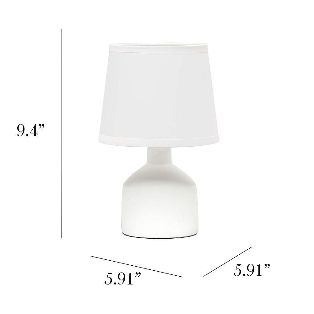 Left View: Simple Designs Mini Bocksbeutal Ceramic Table Lamp - Off white