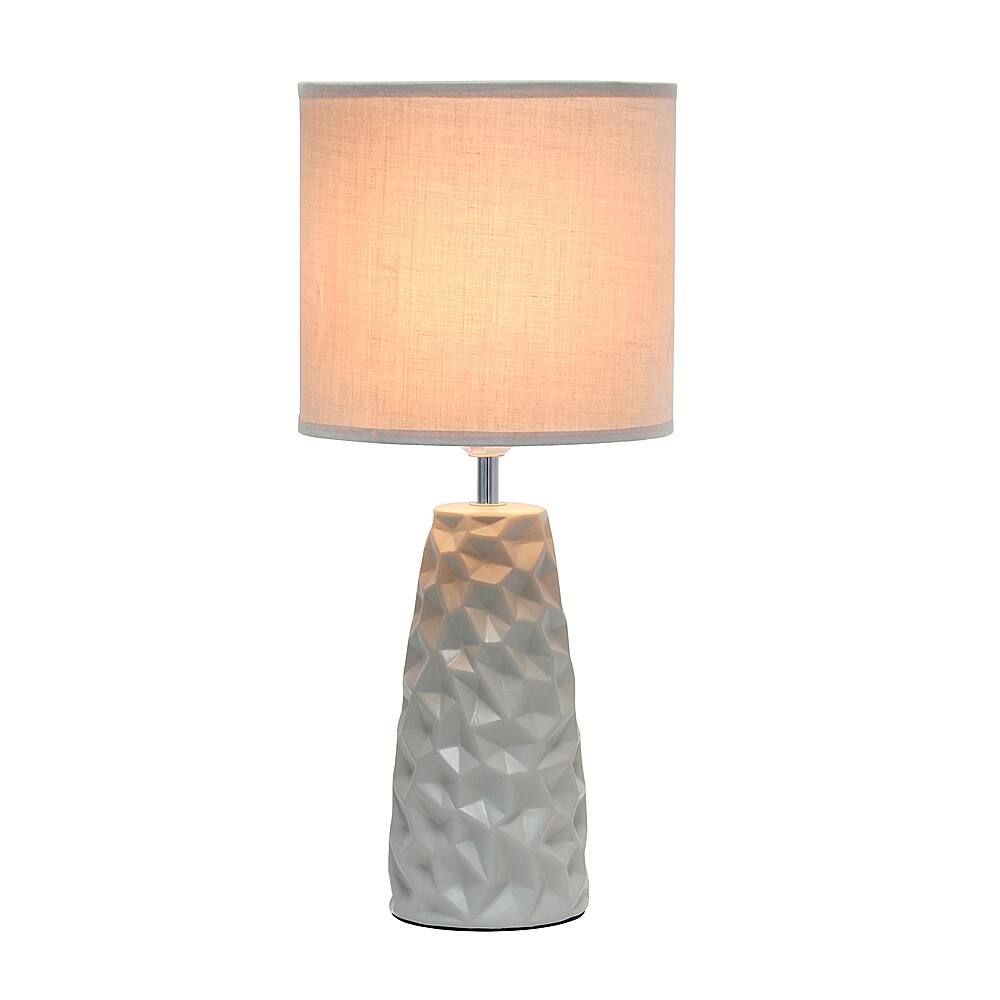 Angle View: Simple Designs - Sculpted Ceramic Table Lamp - Gray