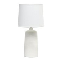 Simple Designs - Textured Linear Ceramic Table Lamp - Off white - Front_Zoom