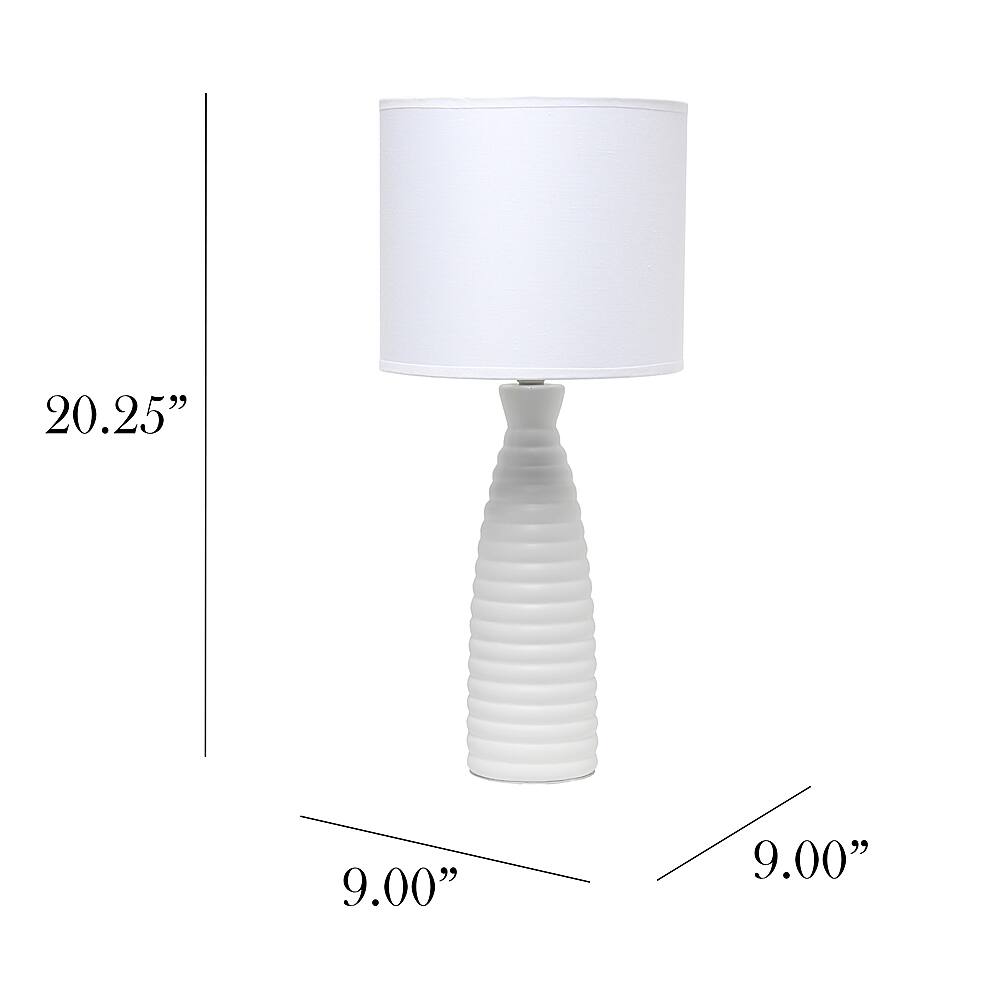 Left View: Simple Designs Alsace Bottle Table Lamp - Off white