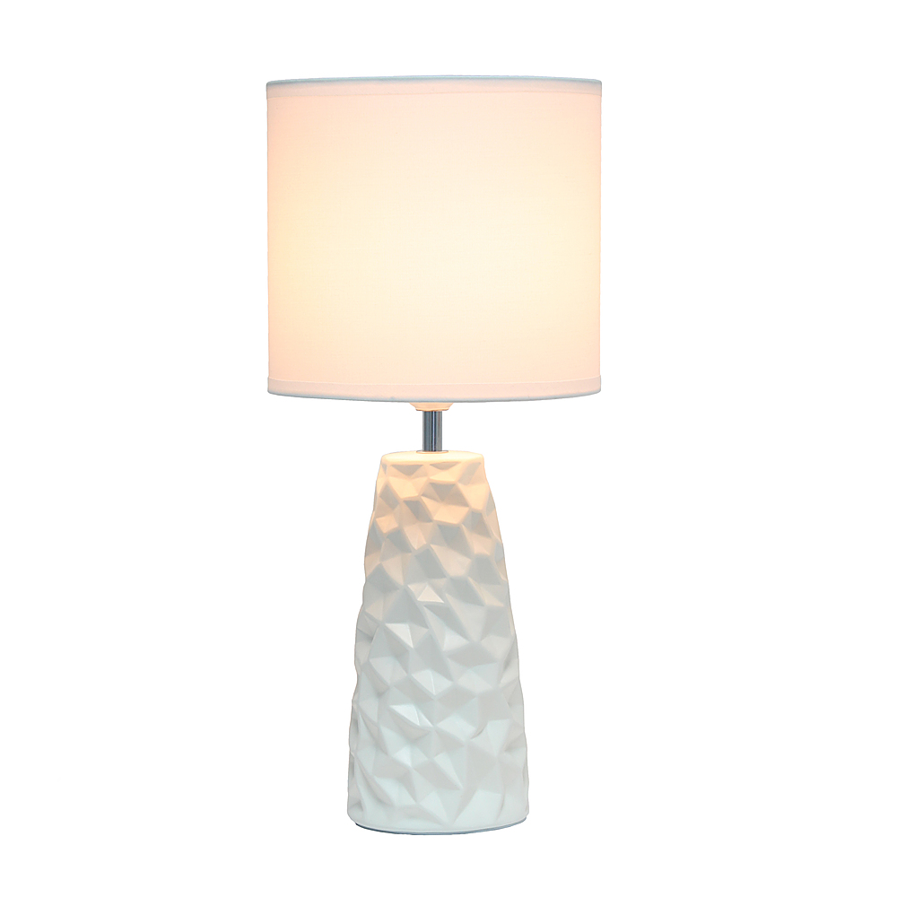 Angle View: Simple Designs Sculpted Ceramic Table Lamp - Off white