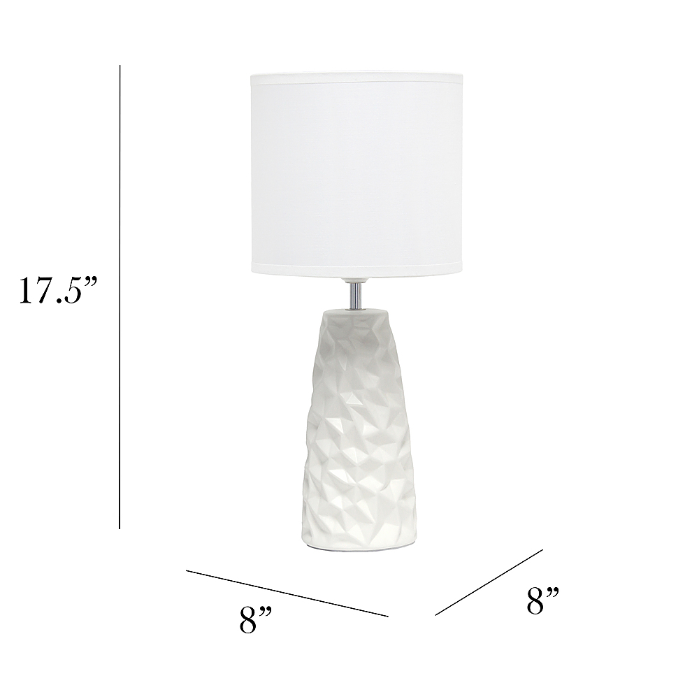 Left View: Simple Designs Sculpted Ceramic Table Lamp - Off white