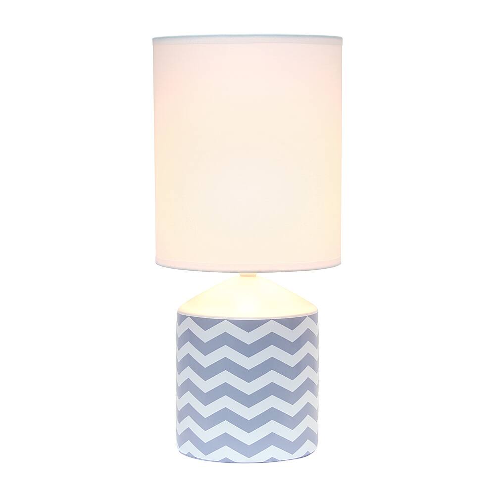 Angle View: Simple Designs Fresh Prints Table Lamp - White with gray