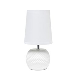Simple Designs - Studded Texture Ceramic Table Lamp - White - Front_Zoom