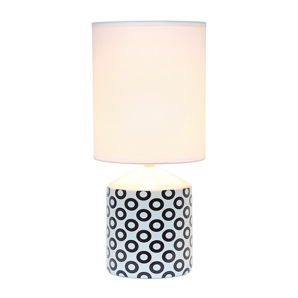 Angle View: Simple Designs Fresh Prints Table Lamp - White with black