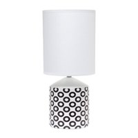 Simple Designs - Fresh Prints Table Lamp - White/Black Oval Print - Front_Zoom