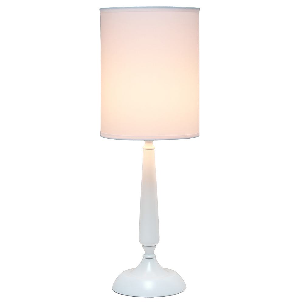 Angle View: Simple Designs - Traditional Candlestick Table Lamp - White