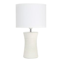 Simple Designs - Ceramic Hourglass Table Lamp - Off white - Front_Zoom