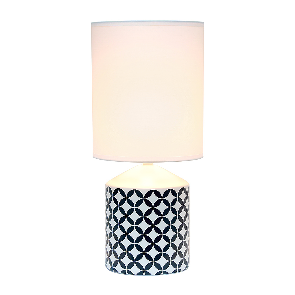 Angle View: Simple Designs Fresh Prints Table Lamp - White with black
