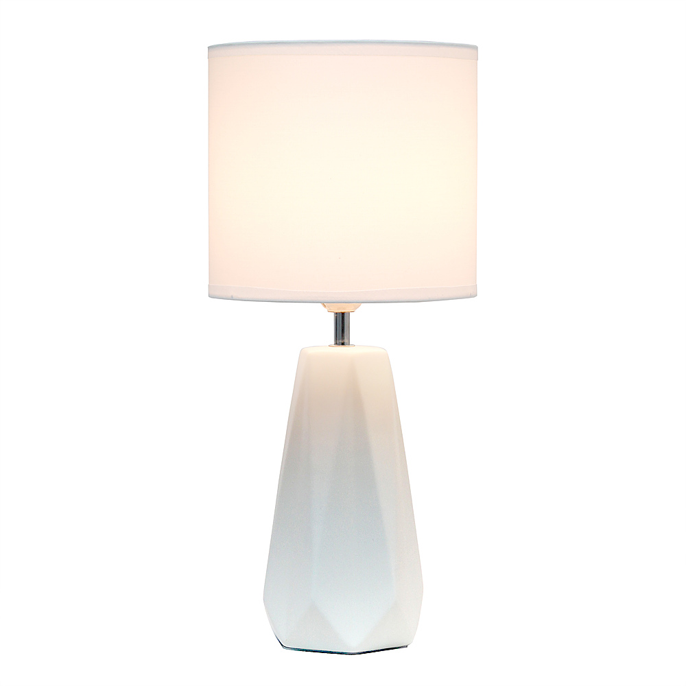 Angle View: Simple Designs Ceramic Prism Table Lamp - Off white