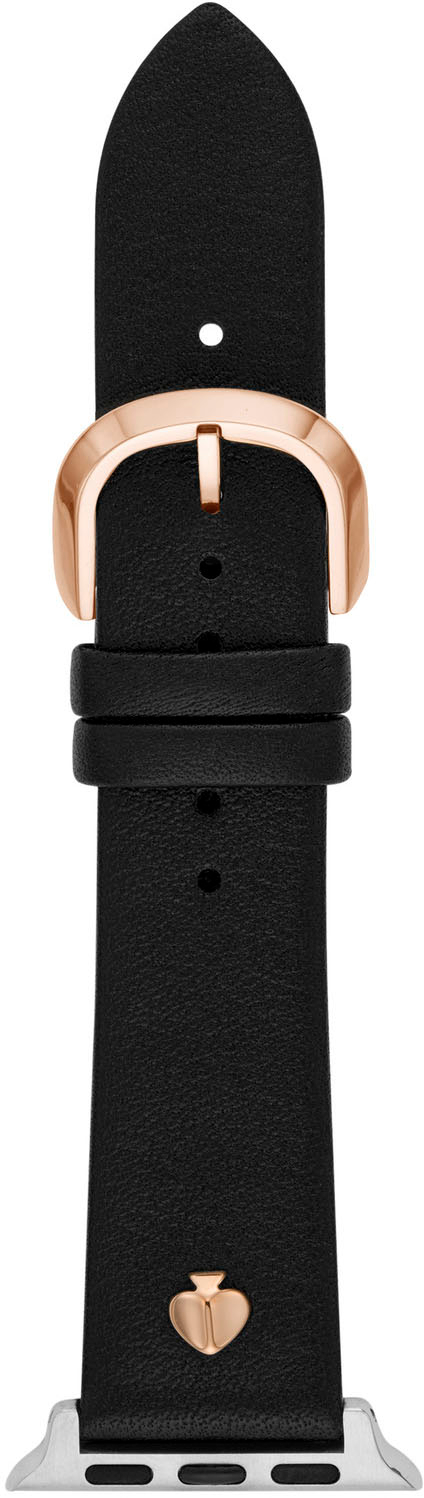 Angle View: Kate Spade New York Black Leather Band for Apple Watch 38/40/41mm - Black