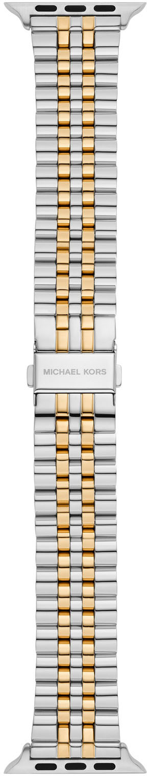 Angle View: Michael Kors Two-Tone Stainless Steel Band for Apple Watch 42/44/45mm - Silver, Gold