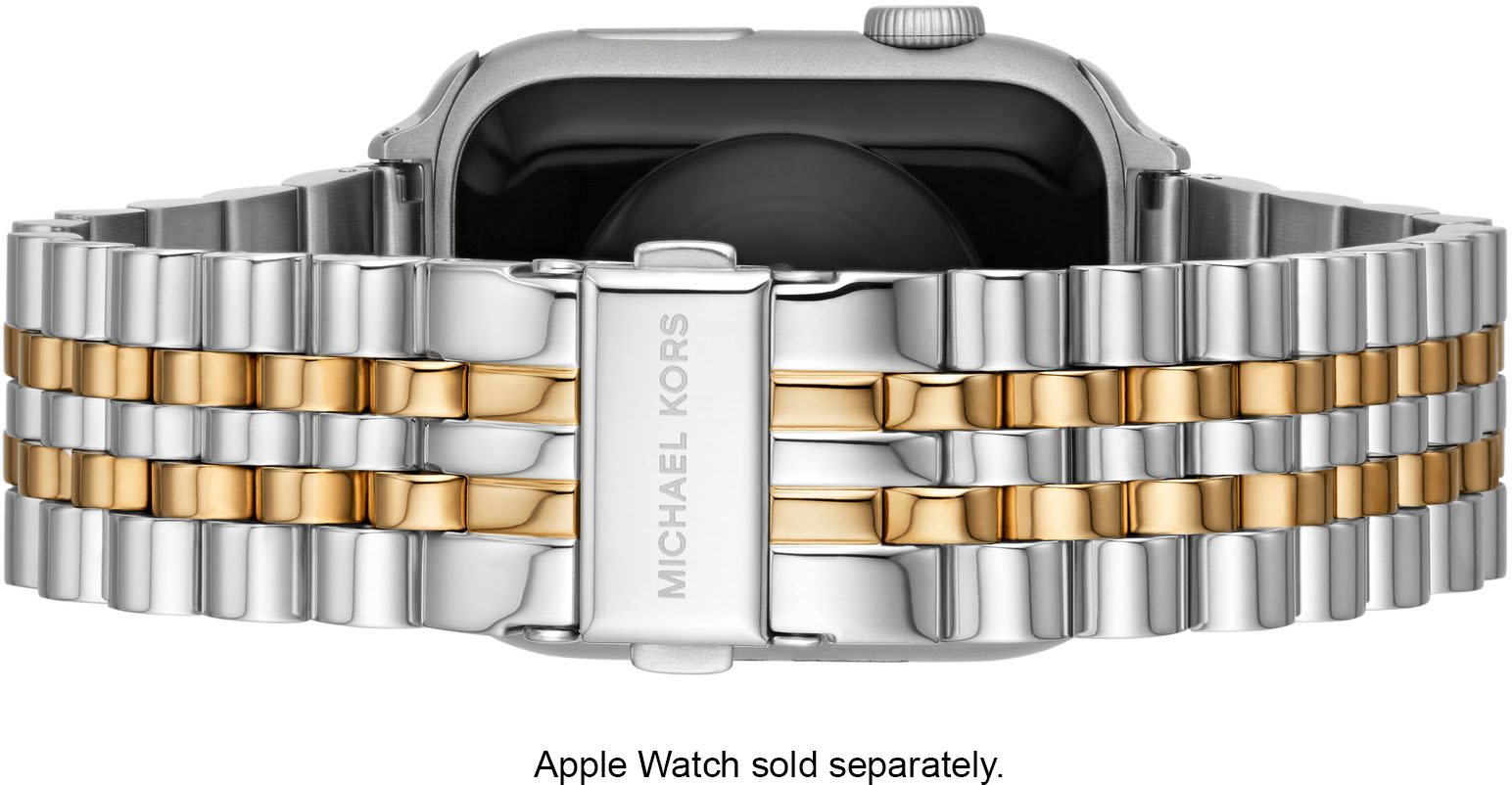 Michael Kors Two-Tone Stainless Steel Band for Apple Watch 42/44/45mm  Silver, Gold MKS8035 - Best Buy