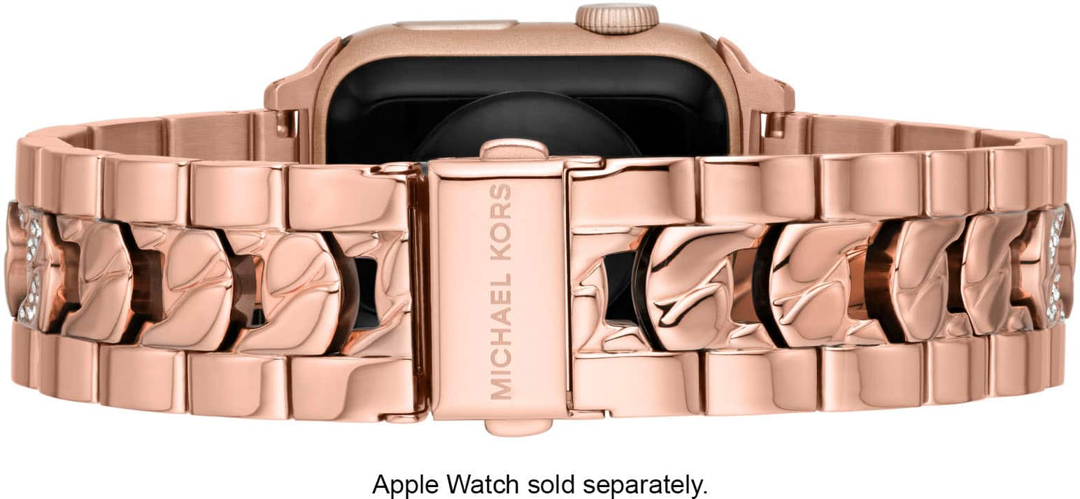 Michael Kors Rose Gold-Tone Stainless Steel Curb Chain Band for Apple Watch  38/40/41mm Rose Gold MKS8020 - Best Buy