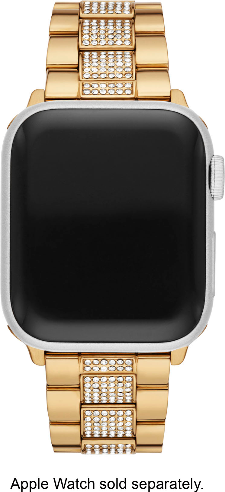 Left View: Michael Kors Gold-Tone Stainless Steel Band for Apple Watch 38/40/41mm - Gold
