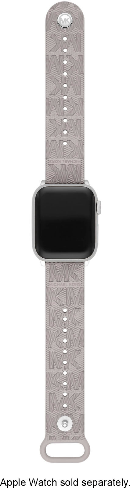 Left View: Michael Kors Gray Rubber Band for Apple Watch 38/40/41mm - Gray