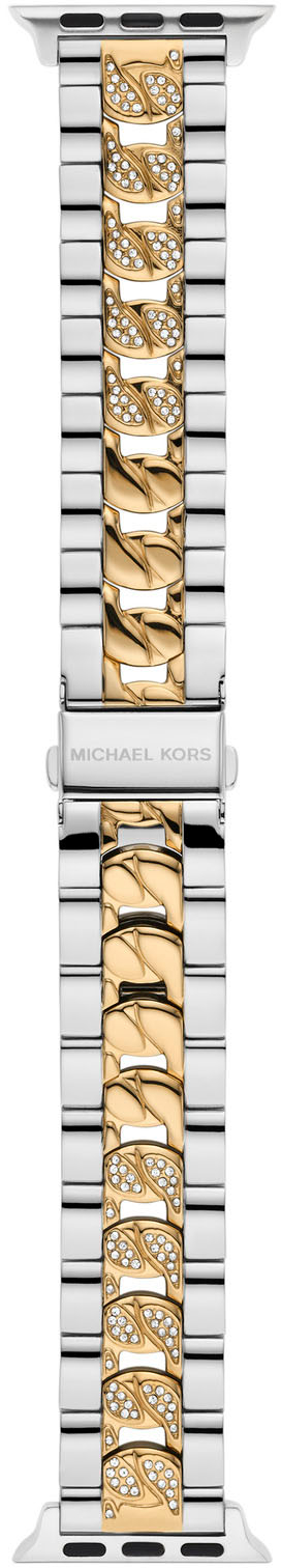 Angle View: Michael Kors Two-Tone Stainless Steel Curb Chain Band for Apple Watch® 38/40/41mm - Silver, Gold