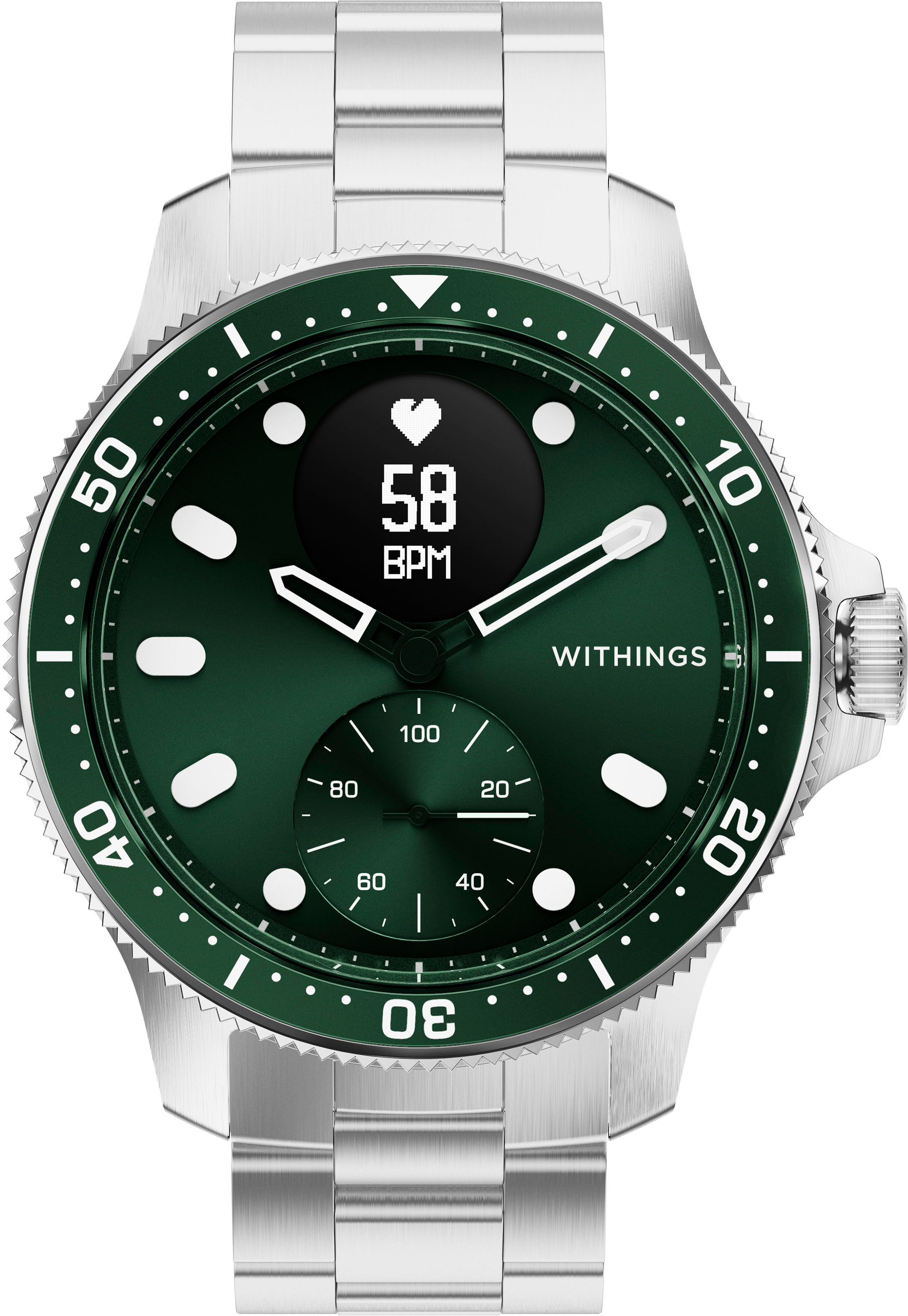 Withings Scanwatch Horizon Hybrid Smartwatch heart rate and oximeter 43mm Green HWA09-model 8-All-Int - Best Buy
