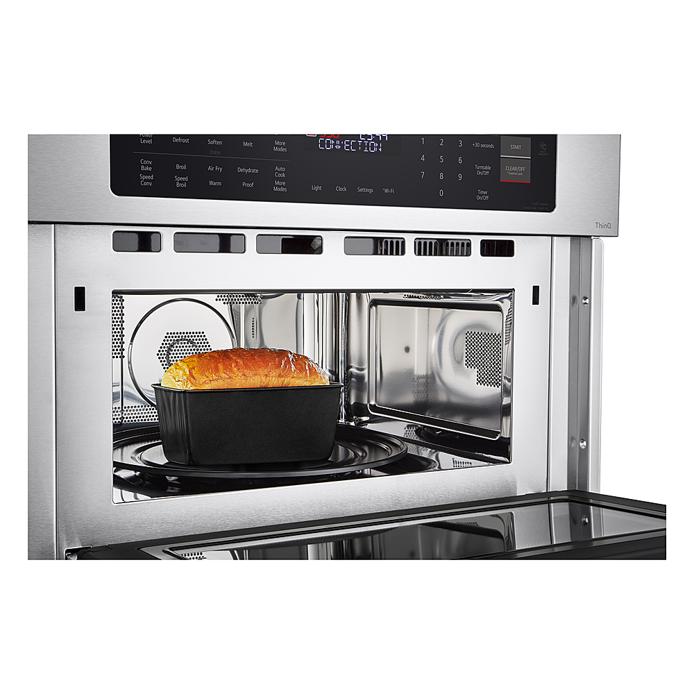 Angle View: LG - 1.7 Cu. Ft. Convection Built In Microwave with Sensor Cooking and Air Fry - Stainless steel