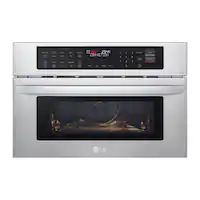 LG - 1.7 Cu. Ft. Convection Built-In Microwave with Sensor Cooking and Air Fry - Stainless Steel - Front_Zoom