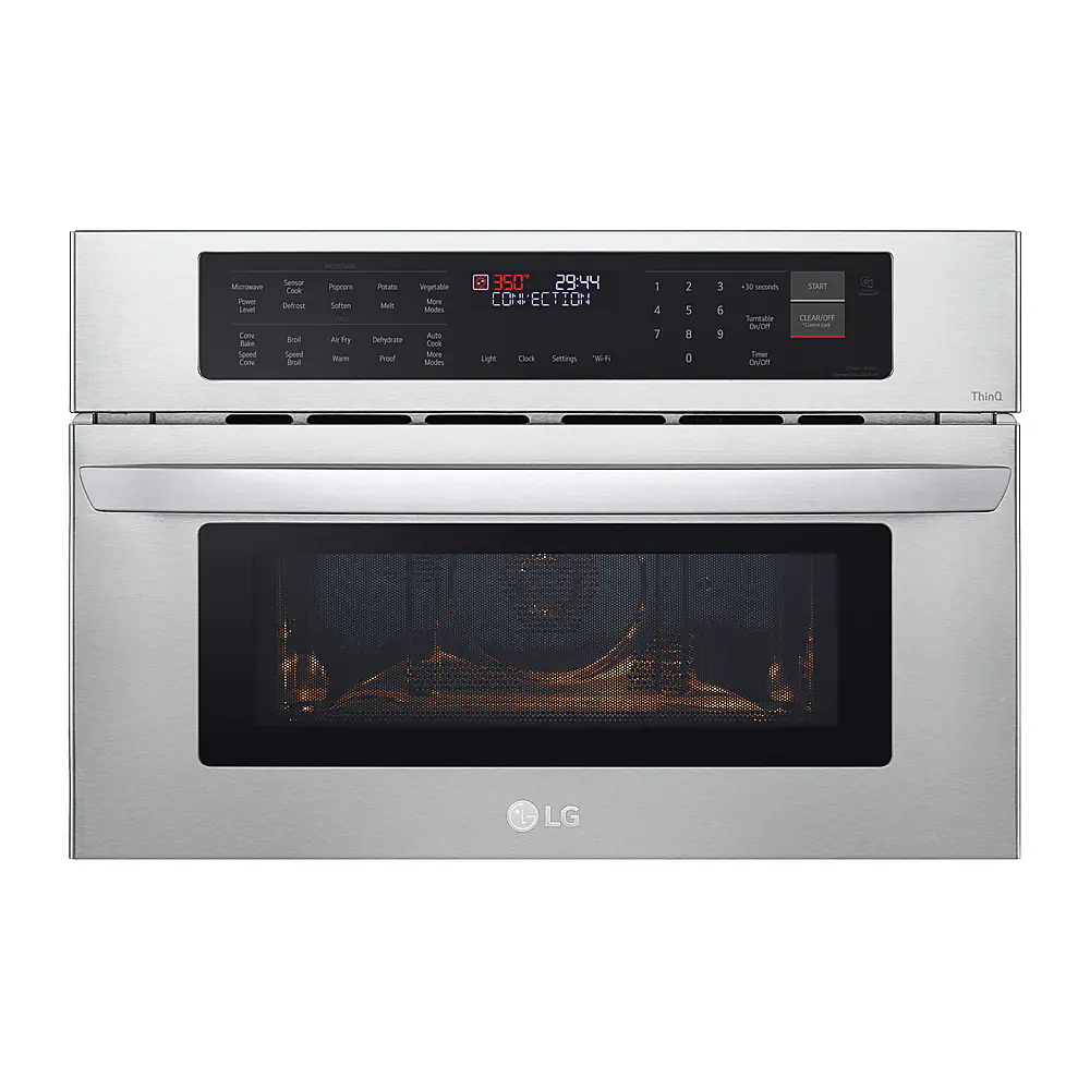 Front. LG - 1.7 Cu. Ft. Convection Built-In Microwave with Sensor Cooking and Air Fry - Stainless Steel.