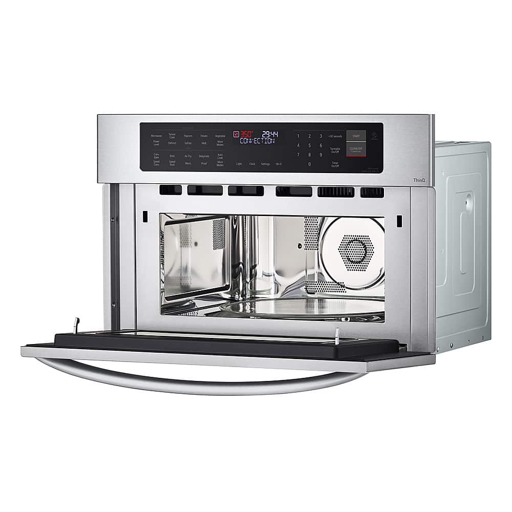 Left. LG - 1.7 Cu. Ft. Convection Built-In Microwave with Sensor Cooking and Air Fry - Stainless Steel.