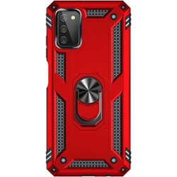 SaharaCase - Military Kickstand Case for Samsung Galaxy A03 and A03s - Red - Front_Zoom