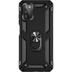 SaharaCase - Military Kickstand Case for Samsung Galaxy A03 and A03s - Black - Front_Zoom