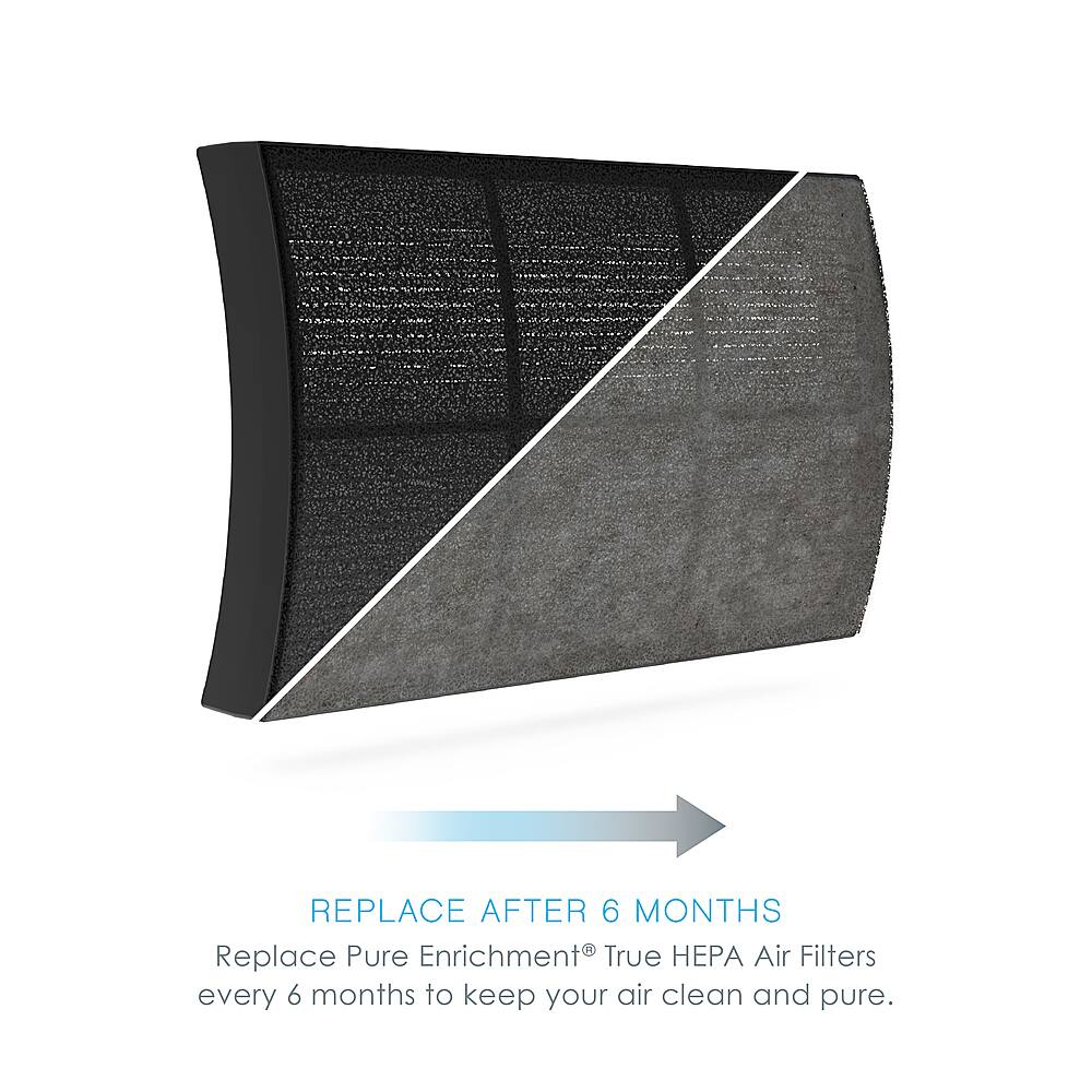 Replace Pure Enrichment True HEPA Air Filters every 6 months to keep your air clean and pure.