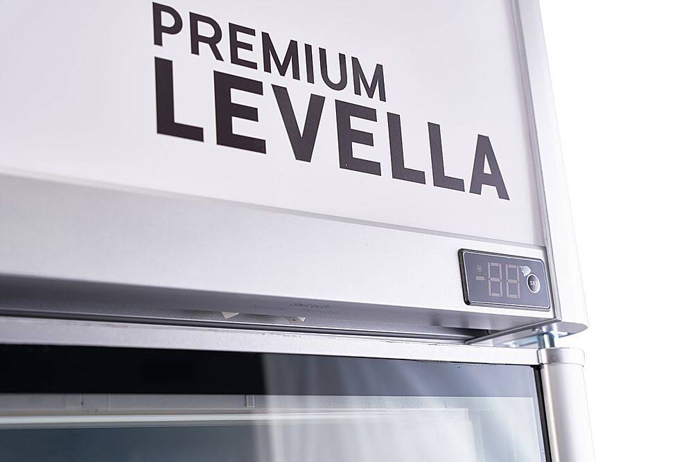 Alt View 3. Premium Levella - 29.0 cu. ft. 2-Door Commercial Merchandiser Refrigerator Glass-Door Beverage Display Cooler - Stainless Steel.