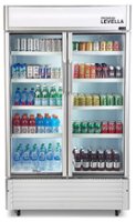 Premium Levella - 29.0 cu. ft. 2-Door Commercial Merchandiser Refrigerator Glass-Door Beverage Display Cooler - Stainless Steel - Front_Zoom