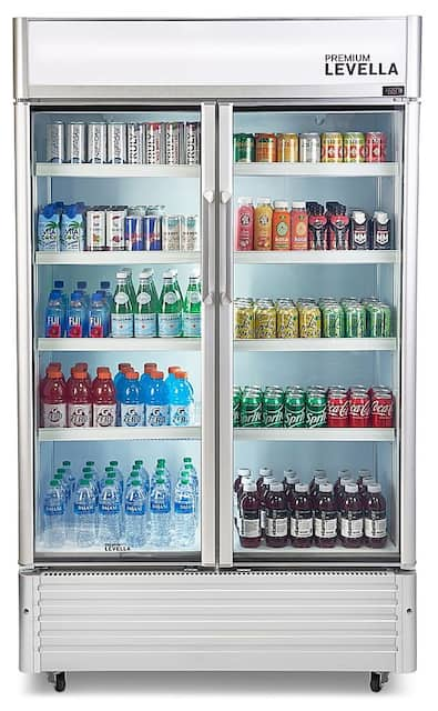 Glass door refrigerator store for shop