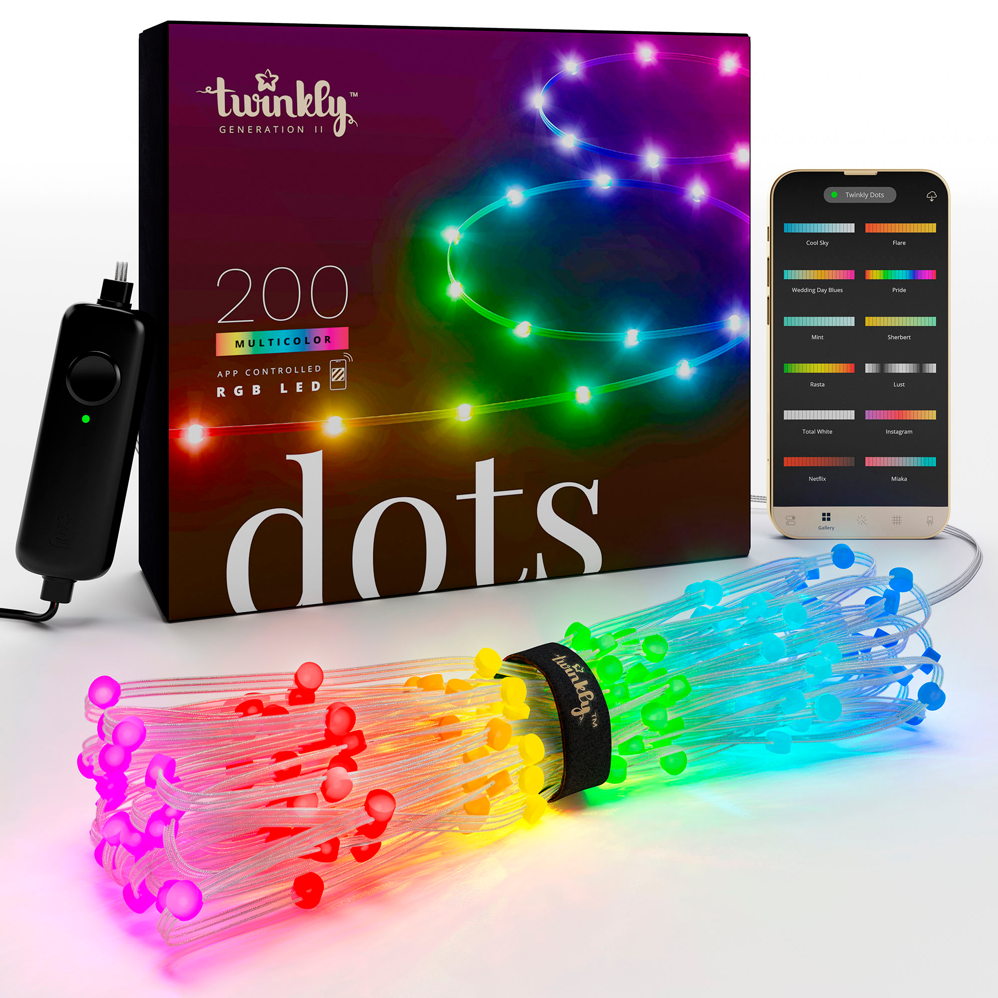 Twinkly Dots 200 RGB LED USB Flexible Light String (Gen TWD200STP-TUS - Best Buy