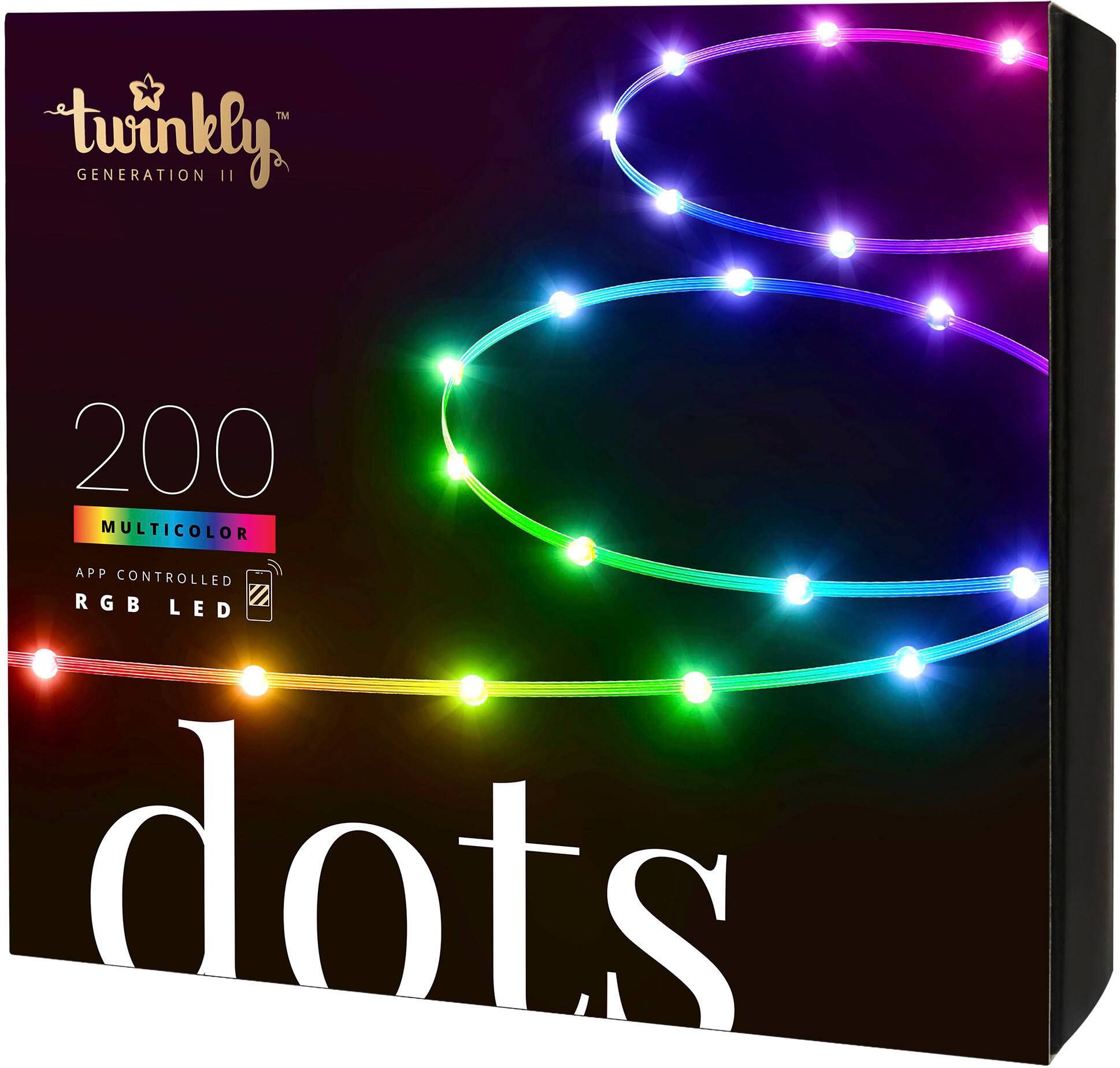 Alt View 15. Twinkly - Dots 200 RGB LED USB Flexible Light String (Gen II) - Multi.