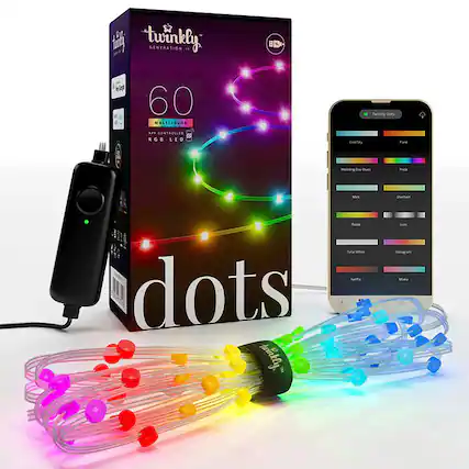 Alt View 11. Twinkly - Dots 60 RGB LED USB Flexible Light String (Gen II) - Multi.