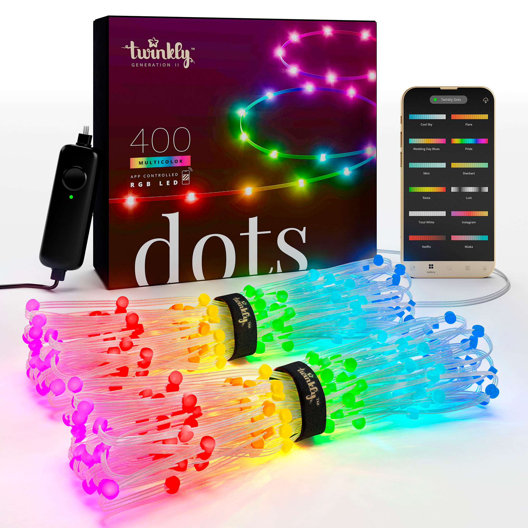 Onze onderneming smeren stereo Twinkly Dots 400 RGB LED USB Flexible Light String (Gen II) TWD400STP-TUS -  Best Buy